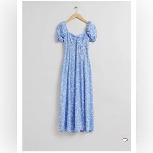 & Other Stories Flowy Puff Sleeve Midi Dress (size 6) NWT (summer collec…